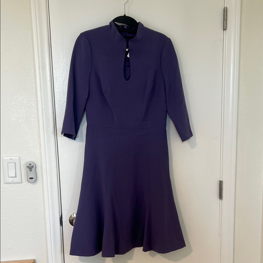 White House Black Market Purple Long Sleeve Dress. Work appropriate